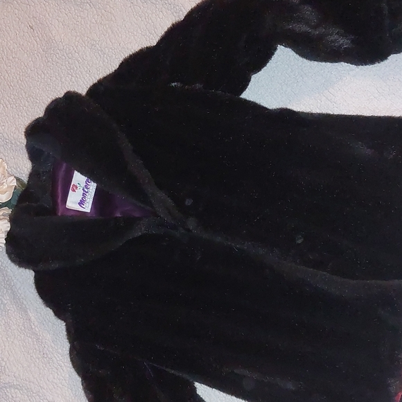 Vintage faux furr black coat - Picture 2 of 3